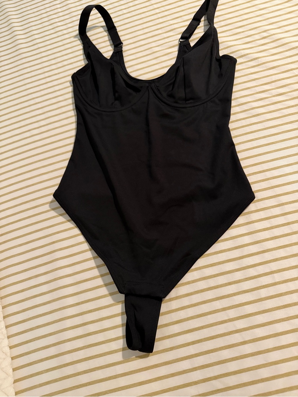 Sleek Black Bodysuit with Supportive Cups